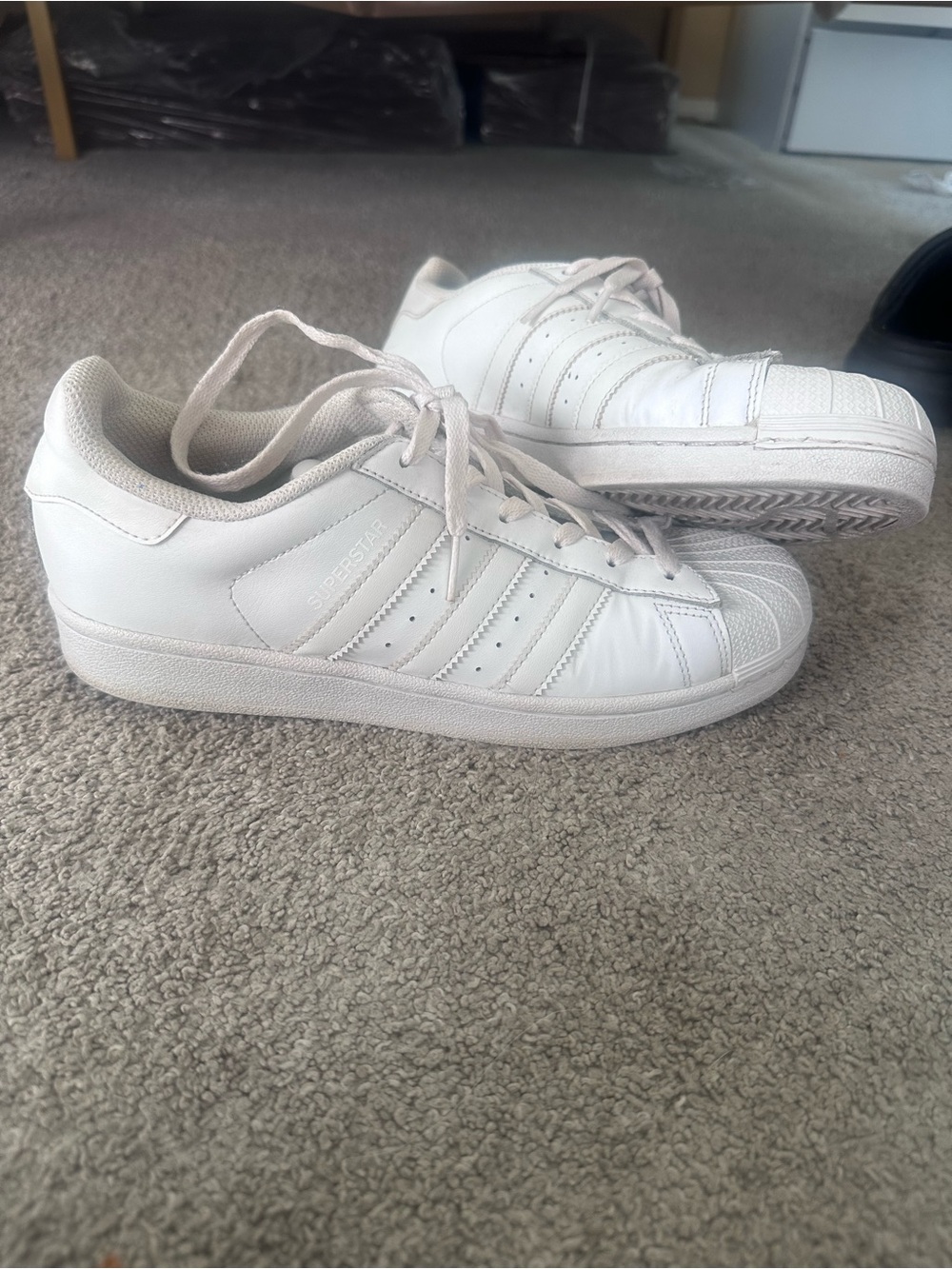 adidas White Women's Superstar Sneakers with Shell Toe